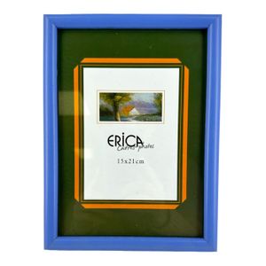 Cadre Photo En Bois Natalini 10x15 Cm - Fabriqué En Italie, Bleu Ciel, Intérieur Velours