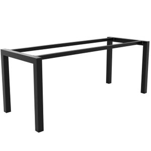 PIED DE TABLE MetaloPro Pied de Table Métal, Pieds de Table en Acier, Pieds de Bureau avec Vis et Protecteurs de Sol - 150 x 70 x 72cm – Noir