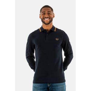 POLO polos manches longues fred perry m3636 r63 navy/darkcaramel