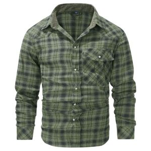 Chemise à carreaux boutonnée, chemisier en coton pêche