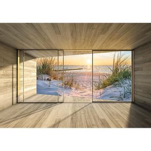 Papier peint trompe-l'œil, décoration murale illusion, mur surprenant