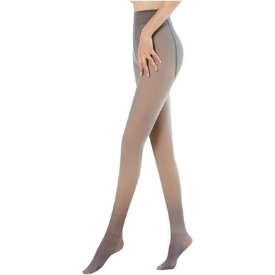Collant Polaire Femme Effet Transparent Hiver Leggings Noir Doublé