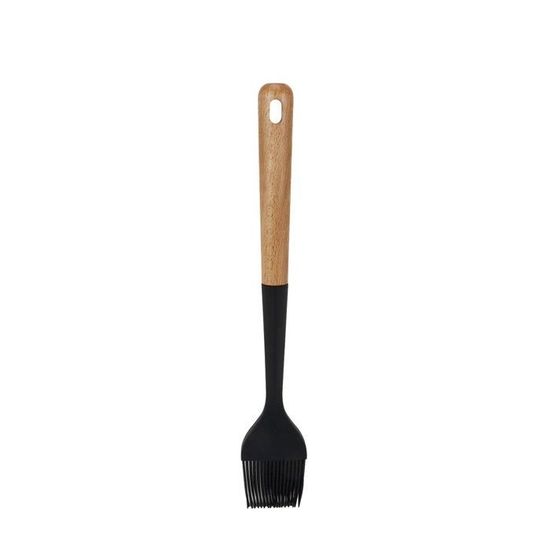 Lot De 2 Pinceaux De Cuisine En Silicone - Manche En Bambou 24 Cm - Résistants à La Chaleur (230°C) - Nettoyage Facile