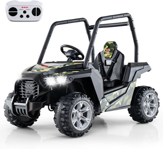 GOPLUS Voiture Electrique Enfants 2 Places 24V avec Télécommande 2,4G, 4x4 Electrique Enfants avec Vitesse 2,6-6k/h, Klaxon et Affichage, Lumineuse Charge 35KG pour Enfant 3-8 Ans (Rouge