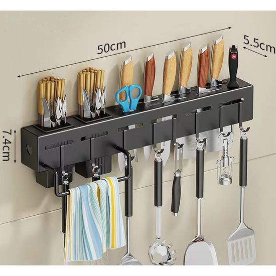 YILANJIN Récipient pour Vaisselle, Porte Couverts Cuisine en Acier Inoxydable, Organisateur D'ustensiles de Cuisine, Pot à Ustensile Boite de Rangement pour Fourchette, Baguettes, Cuillère (Noir