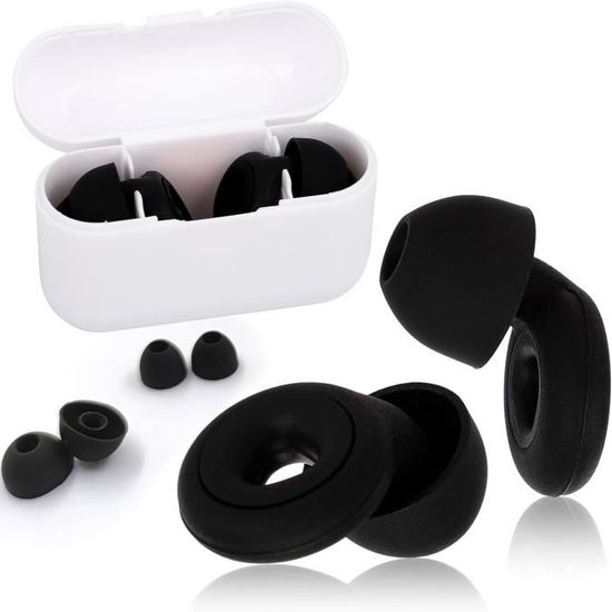 Bouchons D'oreille Silicone CASCHO Anti-bruit 45dB Réutilisables - 4 Tailles (XS/S/M/L)
