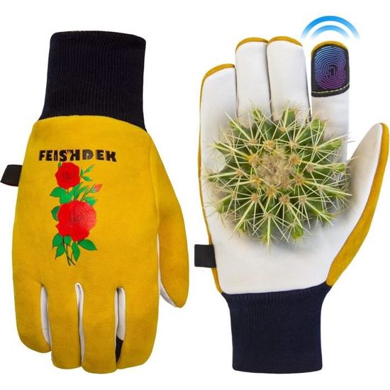 Praknu Gants De Jardinage Longs Anti-Épines Avec Protection Avant-Bras - Cuir Chèvre EN388