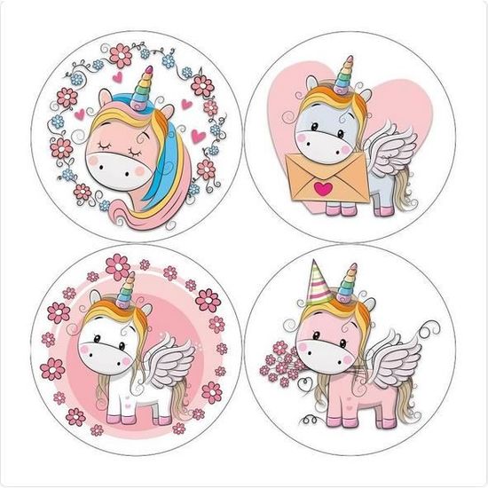 Licorne Cheval Decoration Gateau Disque Azyme Comestible cm Greeting Cards Party Supply Tipidkorpolri Home Garden