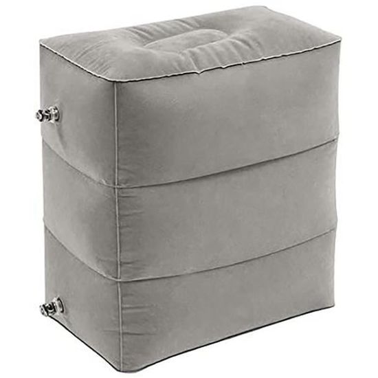 Repose-pieds Gonflable De Voyage - Gris, 38x29x16cm - Pour Avion, Train, Bureau, Maison