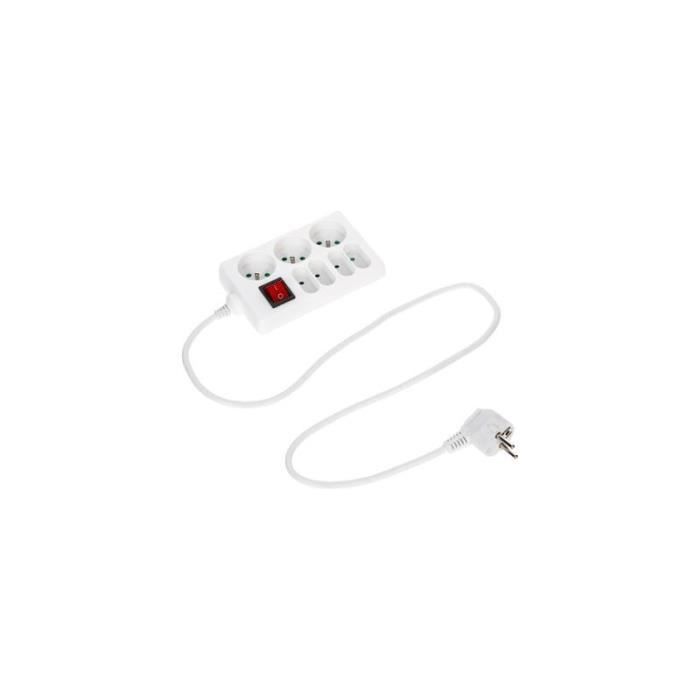 Bloc prises électriques - 16 x 9 x 4 cm - Plastique - Blanc 16 cm