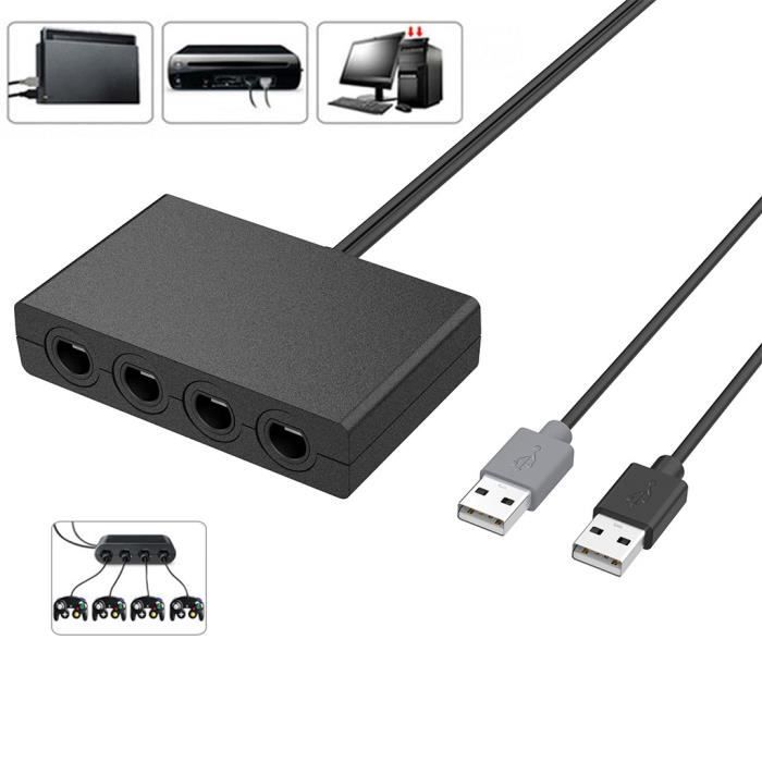 Adaptateur de contrôleur USB 4 ports pour Gamecube NGC pour Nintendo Switch Wii U PC 3in1 JOYSTICK CONSOLE 706