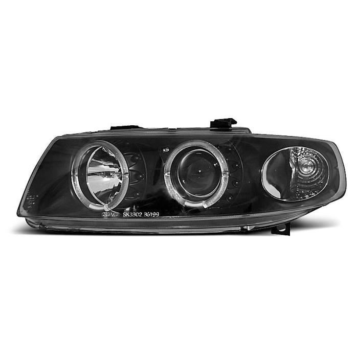 Paire de feux phares Seat Leon - Toledo 99-04 angel eyes noir (E02)