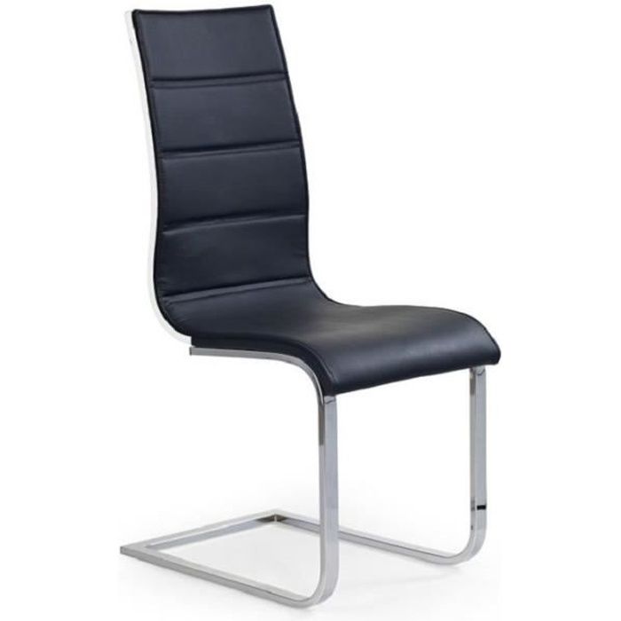 LOT DE 4 CHAISES DESIGN EN SIMILI CUIR - NOIR
