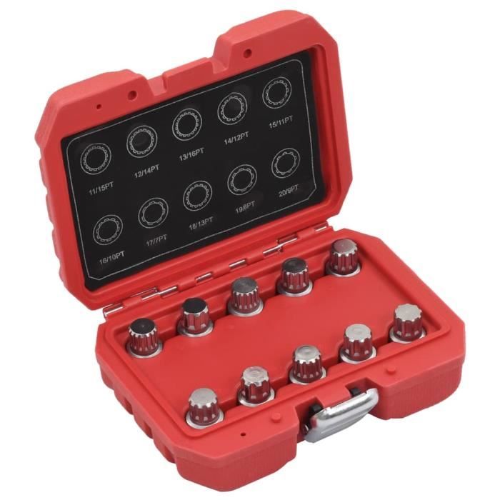 Meub}9471Classique Magnifique- Jeu de clés pour écrou de blocage de roue 10 pcs pour BMW Outils à main Professionnel Brico de Haute