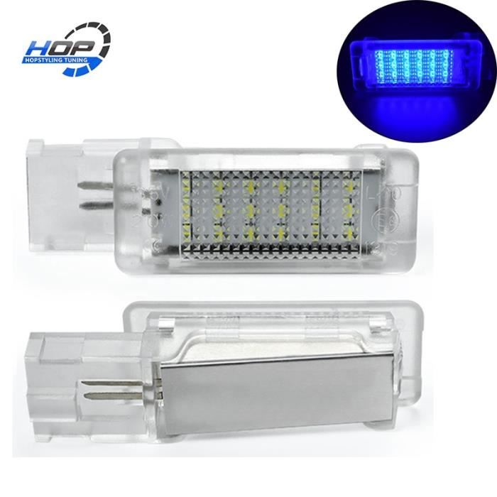 Blue -Lampe lumineuse sous la porte avec compartiment à gants, 2 pièces, pour skoda superb VW Caddy Eos Golf Plus Jetta Footwell
