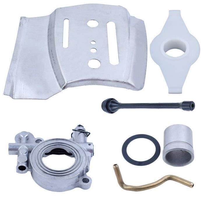 Kit de conduite d\'engrenage à vis sans fin de plaque de barre de pompe à huile pour Husqvarna 385 390 372 570 575 576 XP