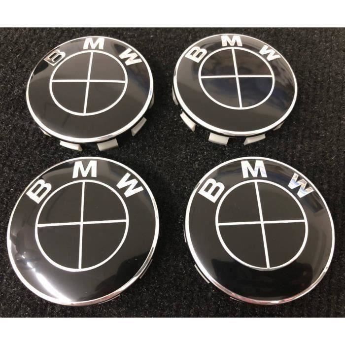 4x Logo Jante Noir 68mm BMW Cache Moyeu Centre De Roue Emblème