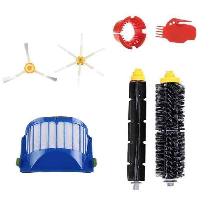 pour accessoires de remplacement d'aspirateur iRobot Roomba serie 600, - 1 filtre, 1 brosse a poils, 1 brosse a batteur flex An06526
