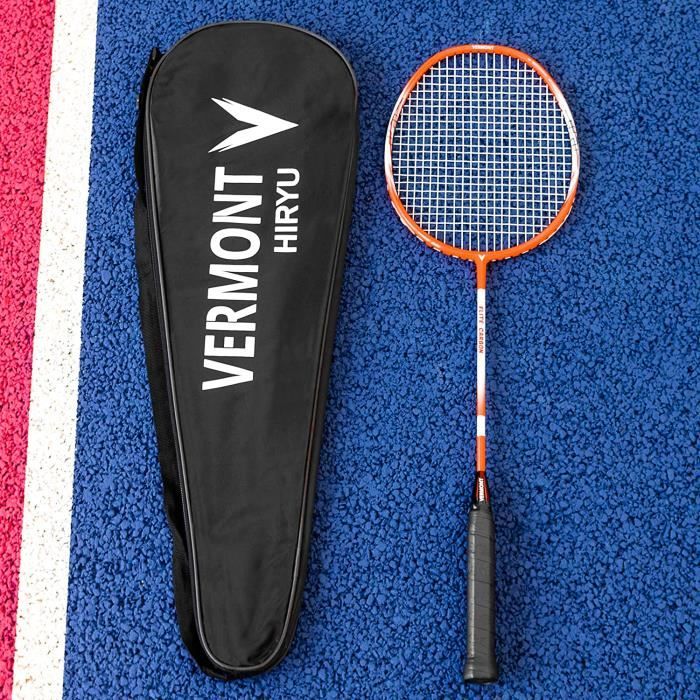 Raquette de Badminton Vermont Hiryu Badminton Raquette - Performance Carbone Elite - Professionnel 27- Raquette Senior - Fabriqu12