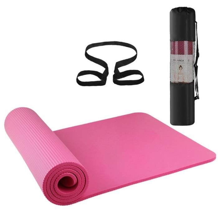 Tapis de sol,Tapis de Yoga antidérapant, écologique, 72x24 pouces, Fitness, Pilates, gymnastique, cadeau, sac de - Type Rose