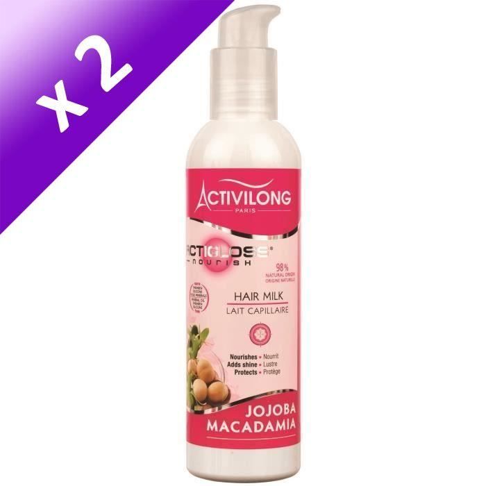 ACTIVILONG Lait capillaire Actigloss Nourish - Jojoba et macadamia - 240 ml (Lot de 2)