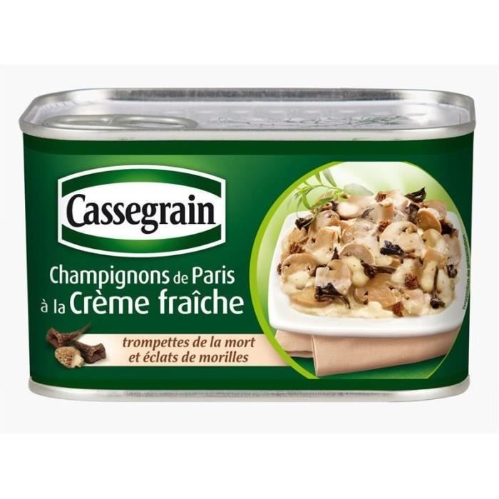 CASSEGRAIN - Champignons De Paris À La Crème Fraiche 380G - Lot De 3