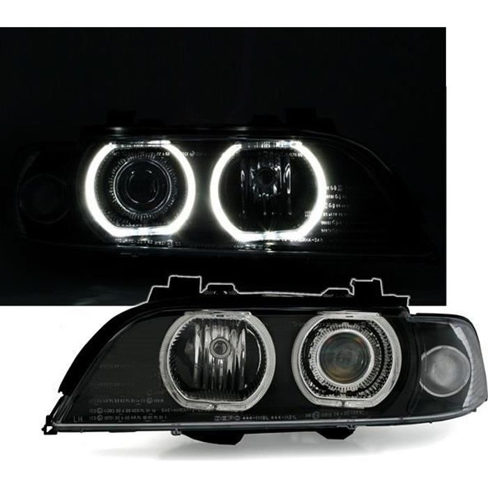 2 FEUX PHARE AVANT ANGEL EYES LED D2S XENON BMW SERIE 5 E39 DE 09/95 A 08/2000