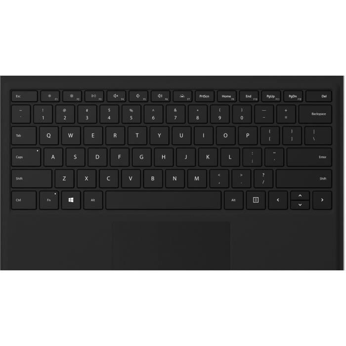 Microsoft Surface Pro Type Cover, Black, Mini, Microsoft, - Surface Pro - Surface Pro 4 - Surface Pro 3 - Surface Pro 6, Touchpad