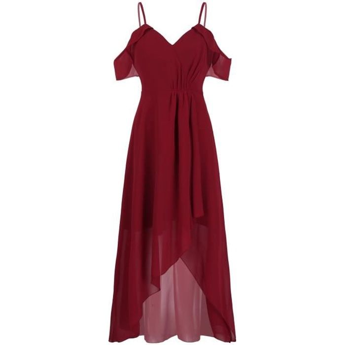 Robe Élégante Femme Pour Mariage Robe de Cérémonie Robe Longue Soirée Robe de Demoiselle D'Honneur Sans Manches Taille 36-48