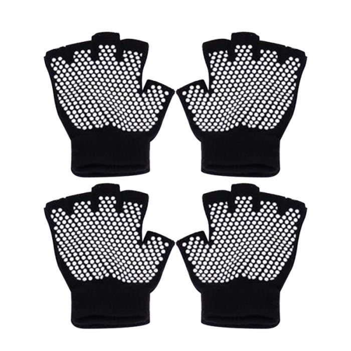 2 paires de gants demi-doigts pratiques antidérapants et durables de remise en forme de sport pour l'entraînement en plein air