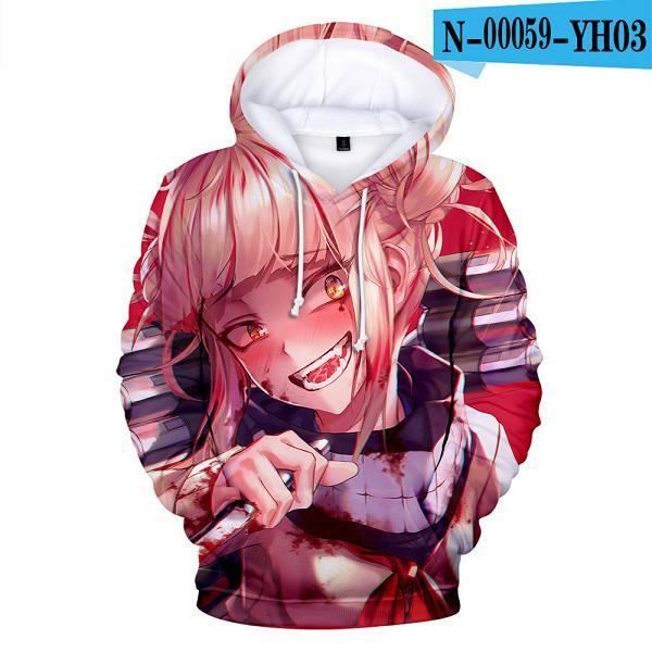 Mon héros académique impression 3D femmes-hommes sweats à capuche Izuku Midoriya tout pourrait crier à Todoroki Deku Himiko Toga Co