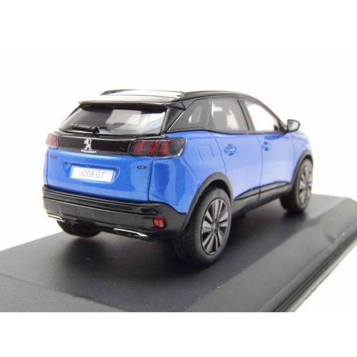 Miniature PEUGEOT 3008 GT Black Pack de 2021 Bleu Vertigo Voiture de Collection NOREV 1/43