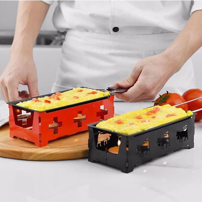 Mini Appareil à Raclette à Bougie Chauffe-Plat Pliable à Raclette NOIR