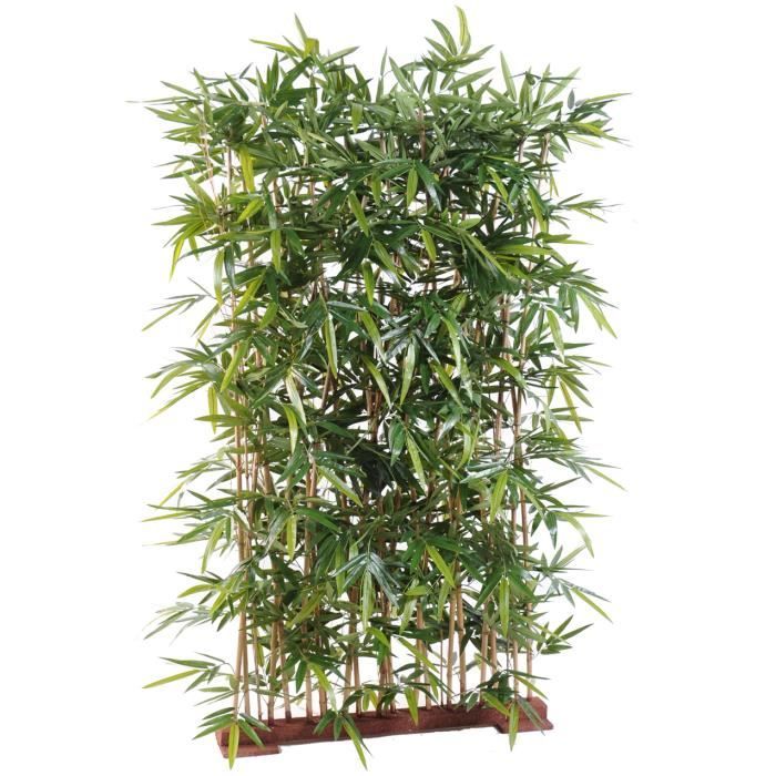 Plante artificielle haute gamme Spécial extérieur- Haie artificielle Bambou, coloris vert - Dim : 150 x 50 x 130 cm