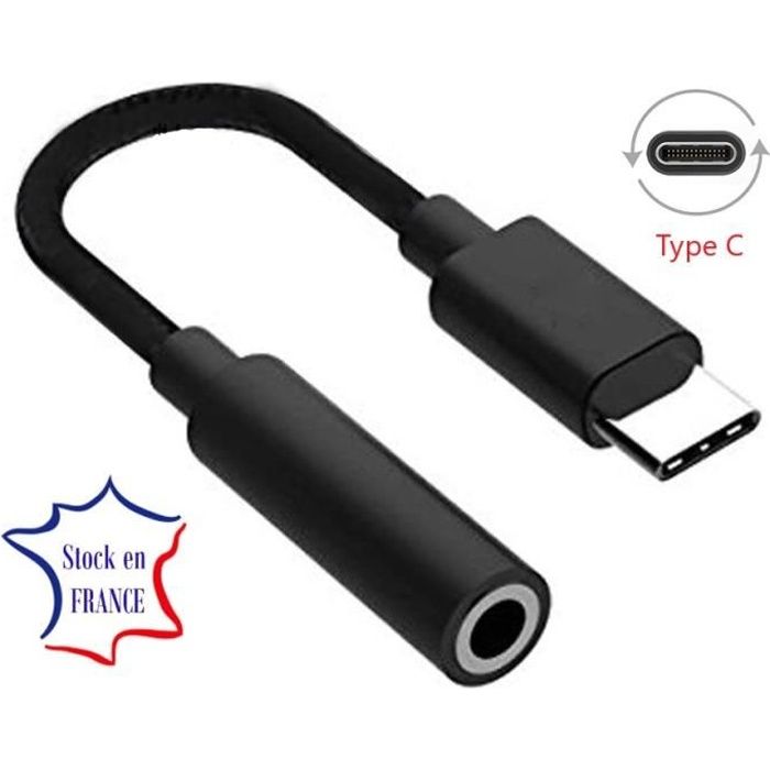 Câble Adaptateur USB Type-C vers Jack 3,5mm Femelle pour Samsung Galaxy S23+ Plug and Play pour votre casque, écouteurs..
