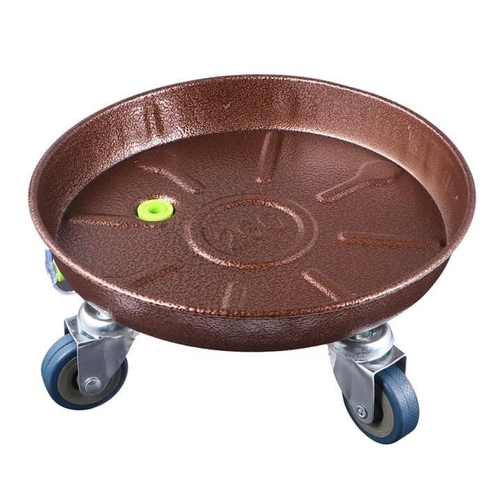 Roue en fer Pot mobile en métal universel Épaissie Forme ronde de fleur Fleur résistante en pot pour intérieur et POT DE FLEUR