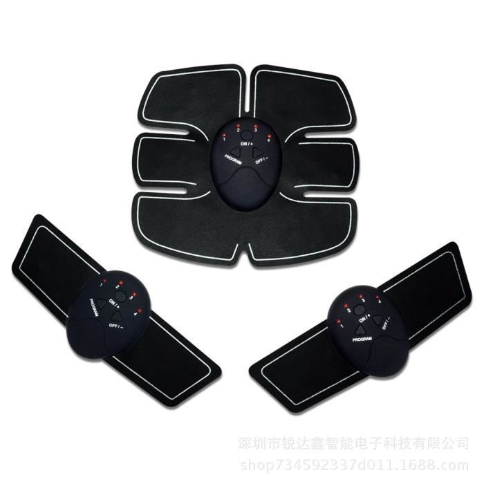 ABS Trainer Muscle Abdominal Stimulateur Appareil Abdominal Appareil pour Cuisse Ventre Bras Jambe Noir