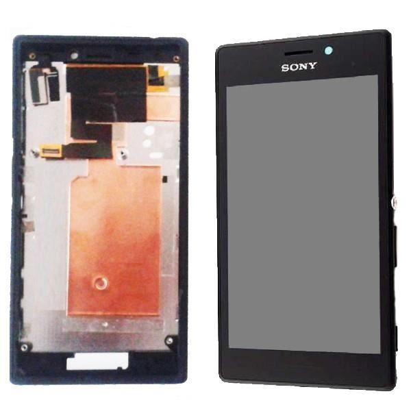 Sony Xperia M2 S50H Ecran LCD + Vitre Tactile + Chassis - Noir
