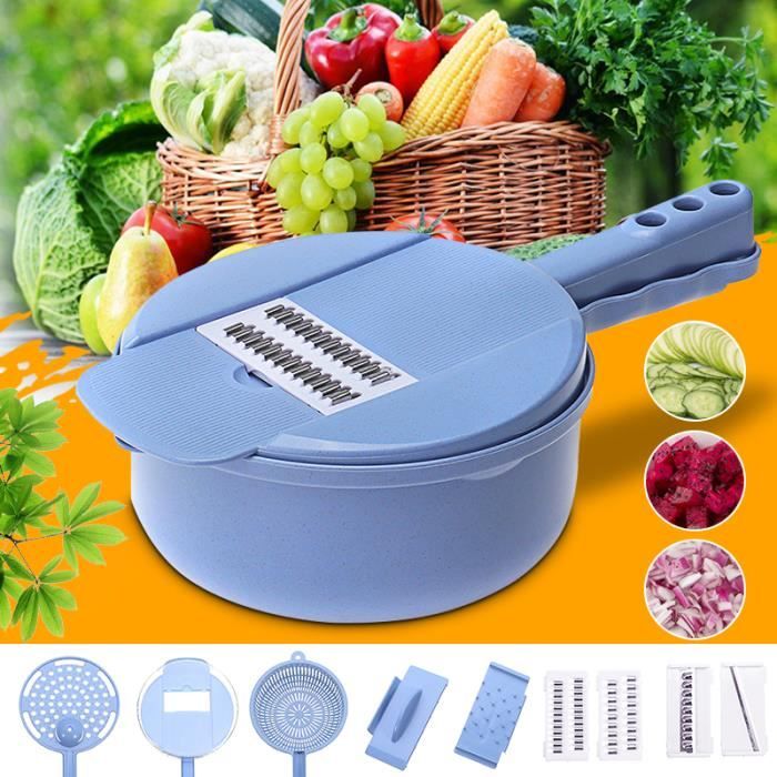 Coupe-légumes Multifonction 9 en 1-Trancheur de Légumes Hachoir Cuisine Mandoline Cuisine