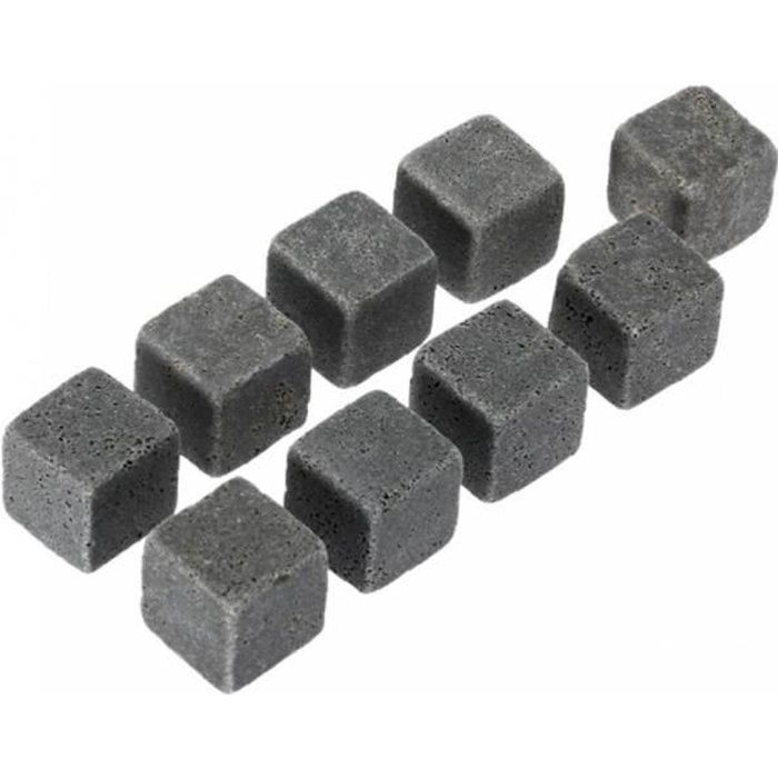 Les pierres de glaçon de glaçons Whisky Rochers de boissons réutilisables pour refroidir la boisson à vin de vin 9pcs noir