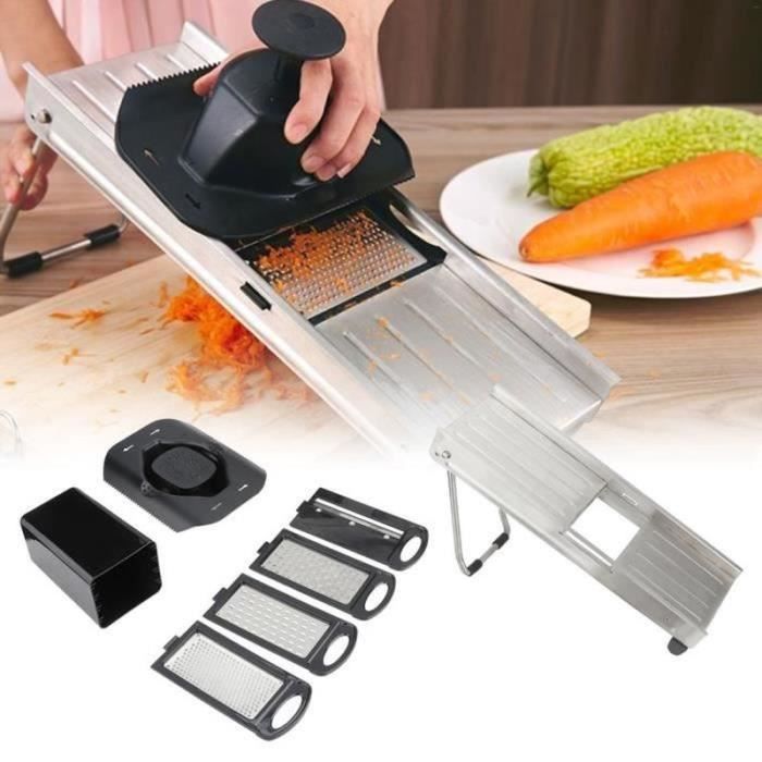Lsport33553-MANDOLINE-Râpe multifonctionnelle de coupe de pomme de terre de légumes d'acier inoxydable avec 4 lames-NIM
