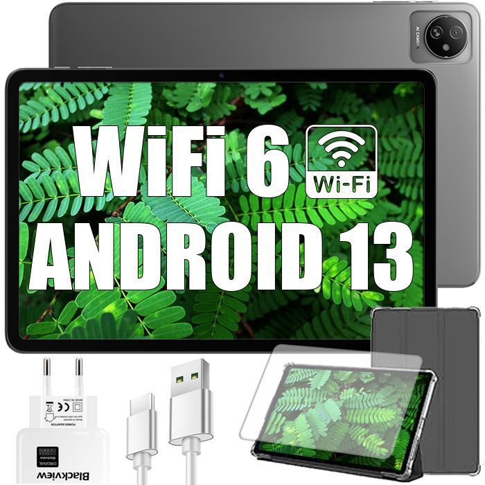 Blackview Tab 30 WiFi Tablette Tactile 10.1 pouces HD+ IPS Android 13Go WiFi 6 RAM 6 Go ROM 64 Go/SD 128 To 5100mAh  – Gris