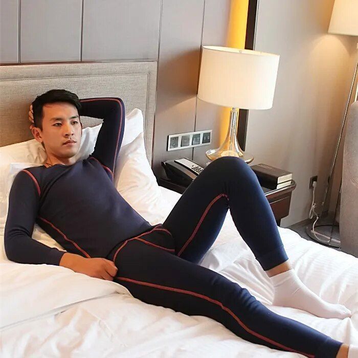 Sous-vêtement Respirant Coton Caleçon Thermique Long Doublé Polaire Pour Homme - Coton - Pour Ski, Randonnée Hiver (-10°C à 10°C