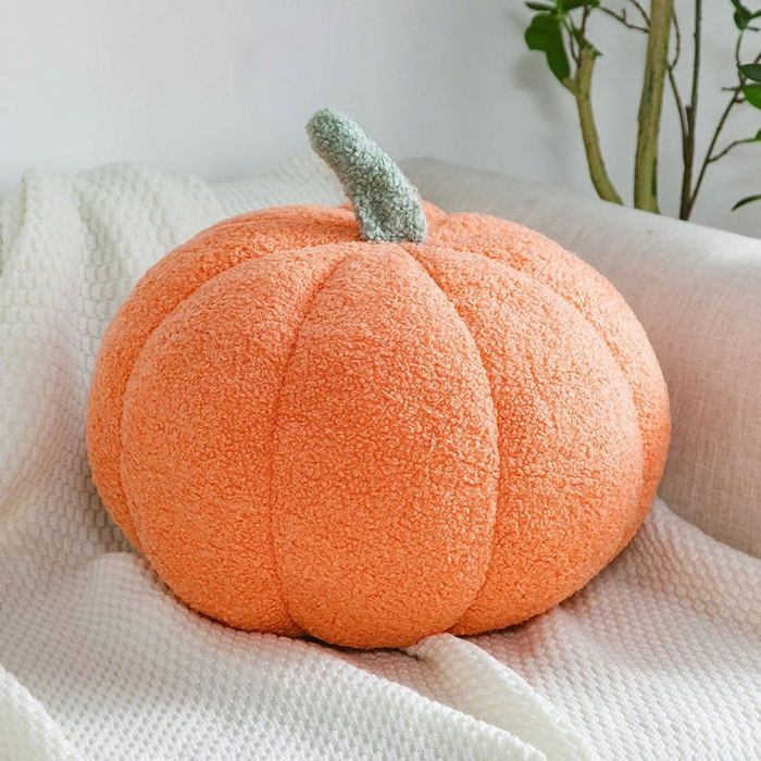 Oreiller Citrouille Caramel – 28 Cm – Peluche Douce Pour Déco D'automne – Halloween & Thanksgiving