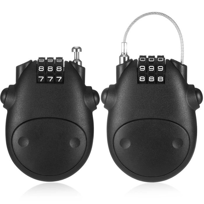 ANTIVOL 2pcs Cadenas Cable Antivol Casque Moto Antirouille Cable Antivol FlexibleCable Antivol VeloLéger Cadenas Cable73cm -