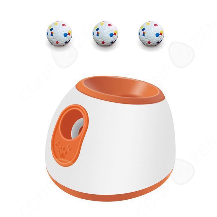 Comparer les prix de C Lanceur de balle automatique 27x26x20cm lanceur balle pour chien avec trois balles-jouets jeu puzzle pour chiens Intérieur