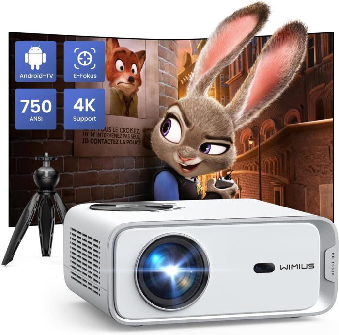 Projecteur 4K ONOAYO Pour Netflix & Dolby Vision - 1500 ANSI, WiFi 6, Bluetooth, Portable, Zoom 50%, écran Jusqu'à 300" - Home Cinéma Instantané