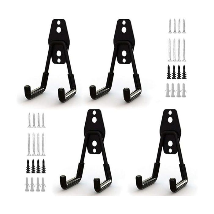 AUTRUCKER Crochets Muraux Pour Outils, Crochets Robustes Supportant Des Charges Importantes Crochets De Type Perceuse Noir Ensemble De 16 Pieces 72323507