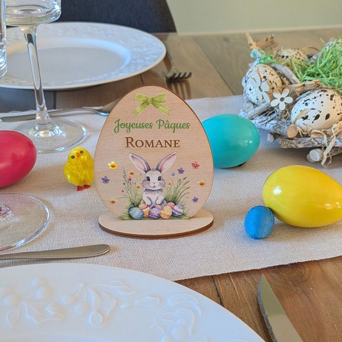 Hochet Œuf de Pâques Musical Personnalisable, Œuf en Bois Creux Remplissable, Cadeau de Pâques pour Garçon et Fille, Décoration de Pâques (coquetiers Hochet Œuf de Pâques Musical Personnalisable, Œuf en Bois Creux Remplissable, Cadeau de Pâques pour Garçon et Fille, Décoration de Pâques (coquetiers