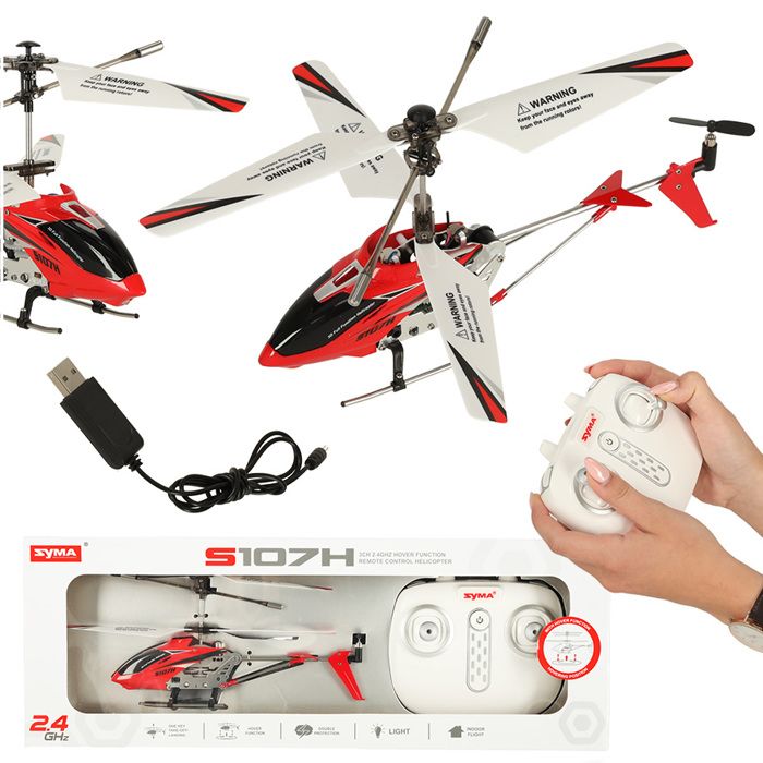 Hélicoptère télécommandé RC SYMA S107H 2 4 GHz RTF rouge Hélicoptère télécommandé RC SYMA S107H 2 4 GHz RTF rouge